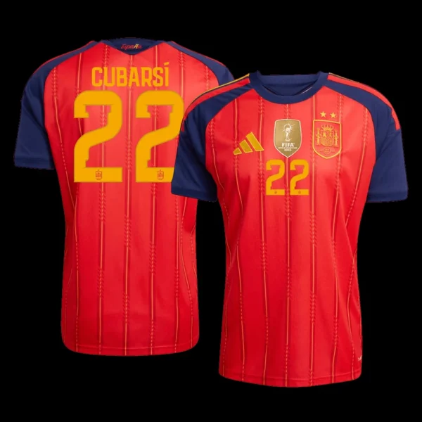 CUBARSÍ #22 Spain Home Soccer Jersey Champion Edition 2026 Player Version – front view