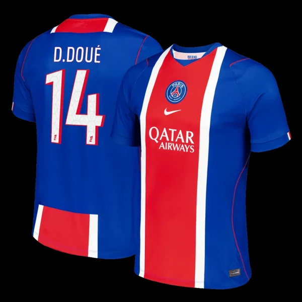 D.DOUÉ #14 PSG Home Soccer Jersey 2026/27 – Fan Version – front view