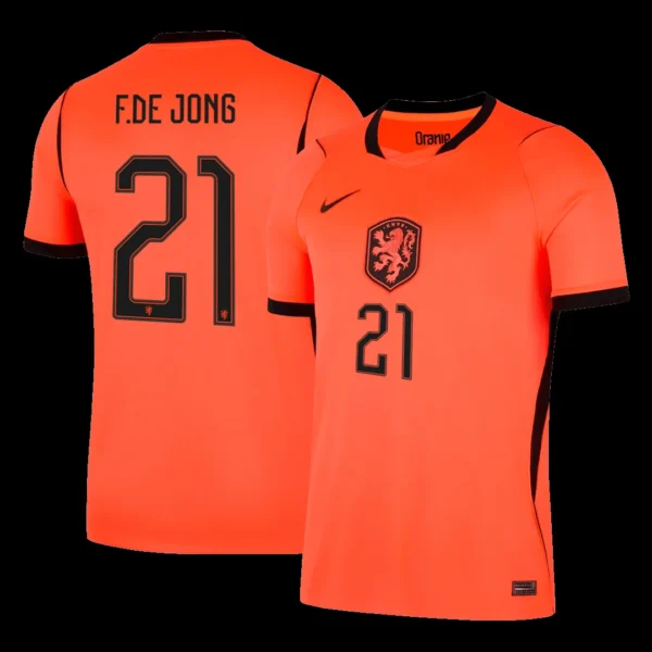 F.DE JONG #21 Netherlands Home Soccer Jersey 2026 – Fan Version – front view
