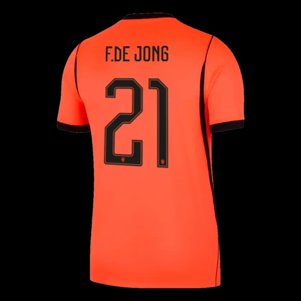 F.DE JONG #21 Netherlands Home Soccer Jersey 2026 – Fan Version – back view