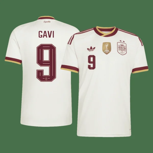 GAVI #9 Spain Away Soccer Jersey 2026 Champion Edition – Fan Version – front view