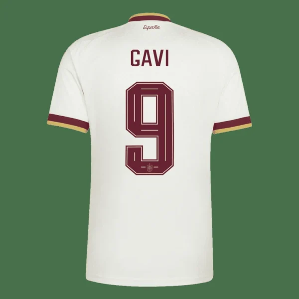 GAVI #9 Spain Away Soccer Jersey 2026 Champion Edition – Fan Version – back view