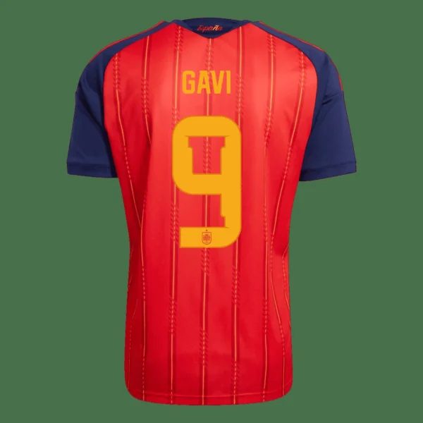 GAVI #9 Spain Home Soccer Jersey 2026 Champion Edition – Fan Version – back view