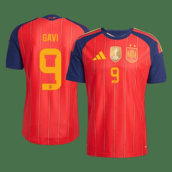 GAVI #9 Spain Home Soccer Jersey Champion Edition 2026 Player Version – front view