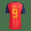GAVI #9 Spain Home Soccer Jersey Champion Edition 2026 Player Version – back view