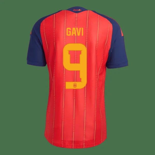 GAVI #9 Spain Home Soccer Jersey Champion Edition 2026 Player Version – back view