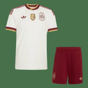 Kid’s Spain Away Soccer Kit – Jersey + Shorts Champion Edition 2026 – Fan Version – front view
