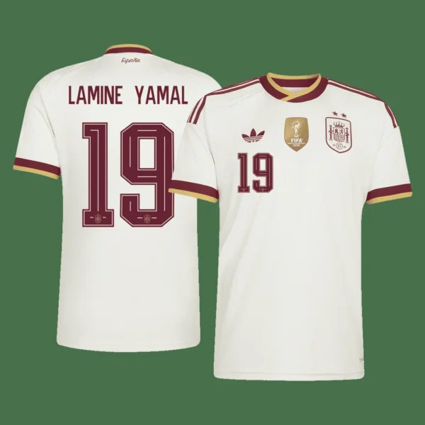 Lamine Yamal #19 Spain Away Soccer Jersey 2026 Champion Edition – Fan Version – front view