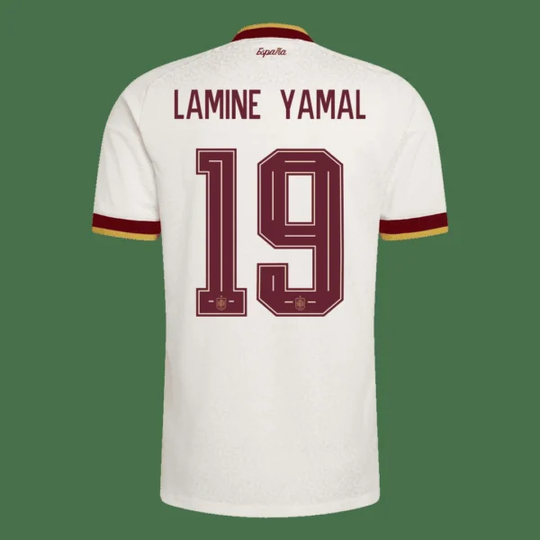 Lamine Yamal #19 Spain Away Soccer Jersey Champion Edition 2026 Player Version – back view