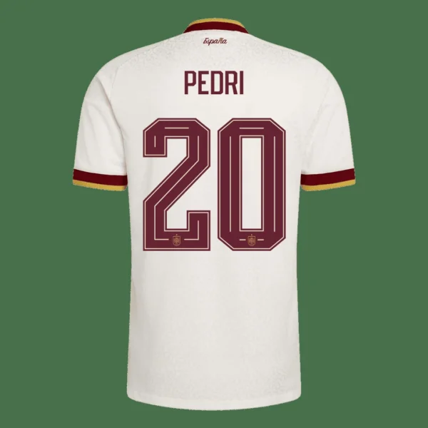PEDRI #20 Spain Away Soccer Jersey Champion Edition 2026 Player Version – back view