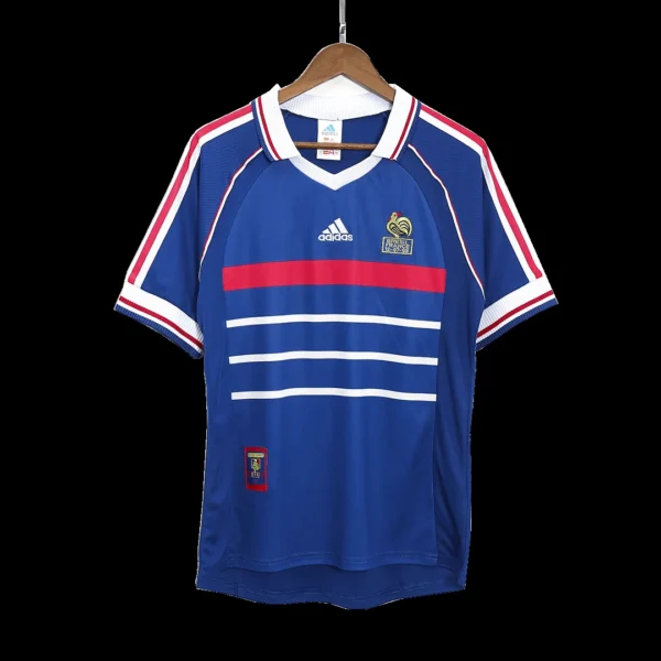 France 1998 Retro Home Soccer Jersey – front view