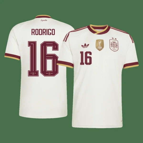 RODRIGO #16 Spain Away Soccer Jersey 2026 Champion Edition – Fan Version – front view