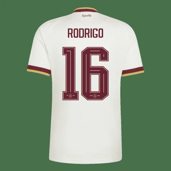 RODRIGO #16 Spain Away Soccer Jersey 2026 Champion Edition – Fan Version – back view