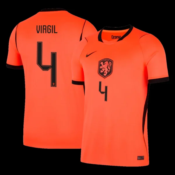 VIRGIL #4 Netherlands Home Soccer Jersey 2026 – Fan Version – front view