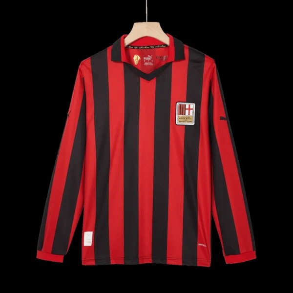 #125 AC Milan 125th Anniversary Long Sleeve Soccer Jersey – Fan Version – jersey details
