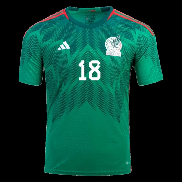 A.GUARDADO #18 Mexico Home Soccer Jersey 2022 – Player Version – back view