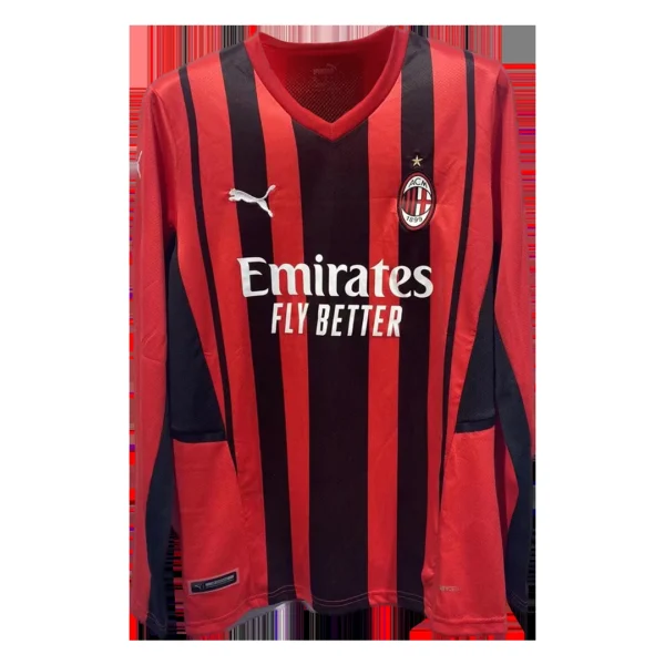 AC Milan Home Long Sleeve Soccer Jersey 2021/22 – Fan Version – front view
