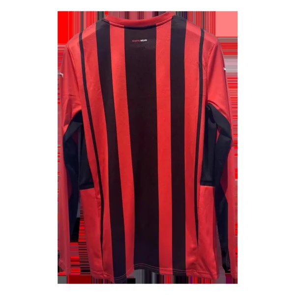 AC Milan Home Long Sleeve Soccer Jersey 2021/22 – Fan Version – back view