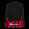 AC Milan Home Long Sleeve Soccer Jersey 2025/26 – Fan Version – back view