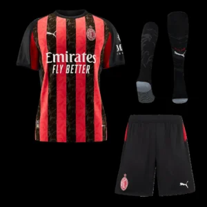 AC Milan Home Soccer Jersey Kit(Jersey+Shorts+Socks) 2025/26 – Fan Version – front view