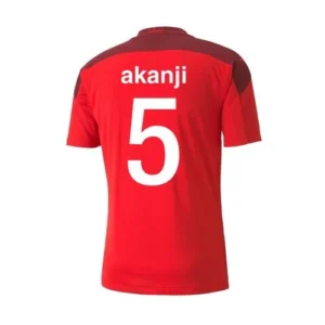 akanji-5-switzerland-home-soccer-jersey-2021-fan-version-128789-01 AKANJI #5 Switzerland Home Soccer Jersey 2021 โ Fan Version โ front view