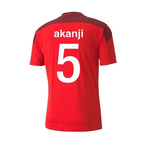 AKANJI #5 Switzerland Home Soccer Jersey 2021 – Fan Version – front view