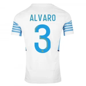 alvaro-3-marseille-home-soccer-jersey-2021-22-fan-version-115100-01 ALVARO #3 Marseille Home Soccer Jersey 2021/22 โ Fan Version โ front view
