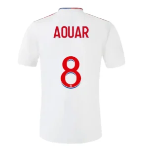 AOUAR #8 Olympique Lyonnais Home Soccer Jersey 2021/22 – Fan Version – front view
