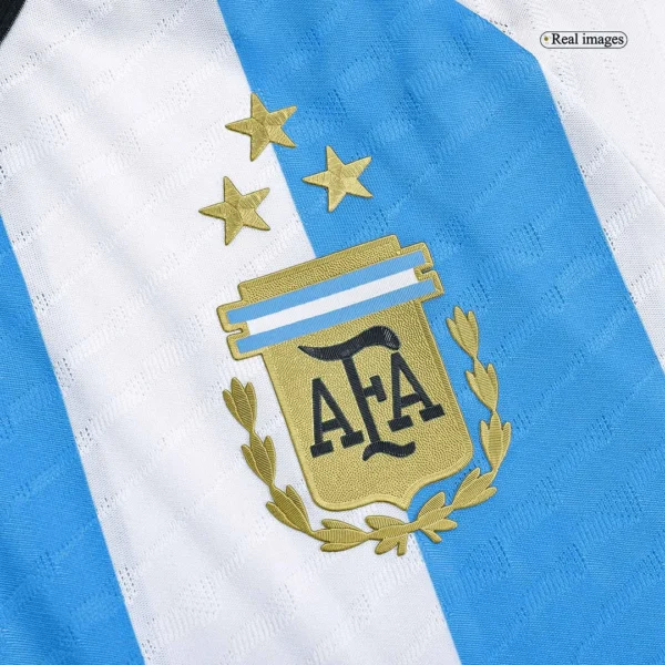 Argentina 3 Stars Home Long Sleeve Soccer Jersey 2022 – Player Version – badge and fabric details