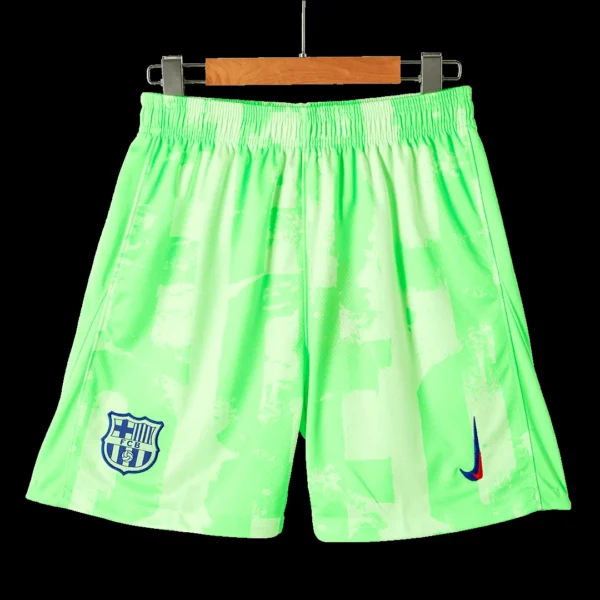 Barcelona Third Away Soccer Shorts – Fan Version – badge and fabric details
