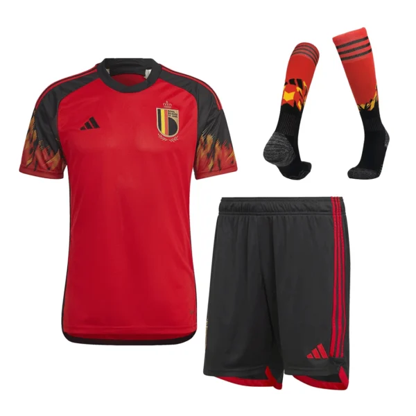 Belgium Home Soccer Jersey Kit(Jersey+Shorts+Socks) 2022 – Fan Version – back view
