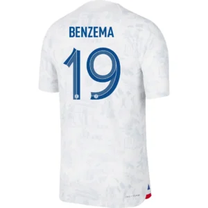 BENZEMA #19 France Away Soccer Jersey 2022 – Player Version – front view