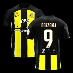 benzema-9-al-ittihad-saudi-home-soccer-jersey-2023-24-fan-version-403195-01 BENZEMA #9 Al Ittihad Saudi Home Soccer Jersey 2023/24 โ Fan Version โ front view