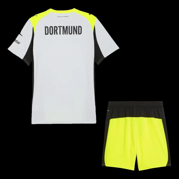 Borussia Dortmund Away Soccer Kit – Jersey + Shorts 2025/26 – Fan Version – back view