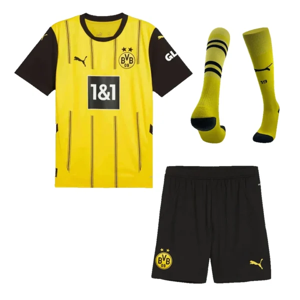 Borussia Dortmund Home Soccer Jersey Kit(Jersey+Shorts+Socks) – Fan Version – back view