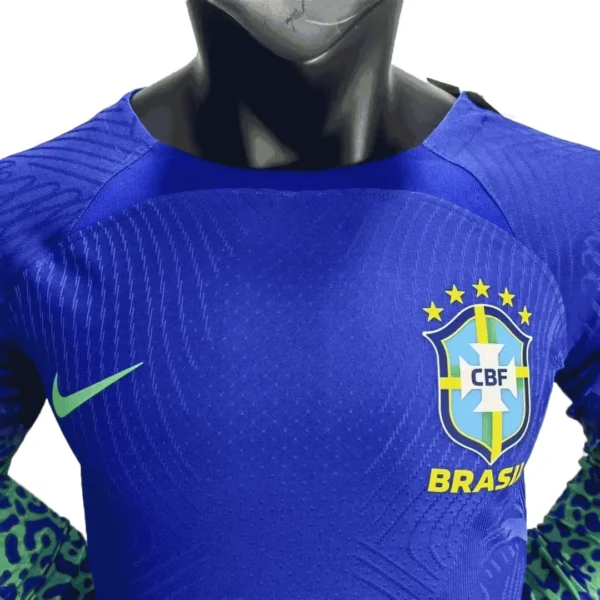 brazil-away-long-sleeve-soccer-jersey-2022-player-version-197296-04 Brazil Away Long Sleeve Soccer Jersey 2022 β Player Version β badge and fabric details