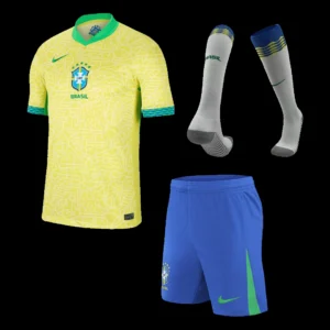 brazil-home-soccer-jersey-kit-jersey-shorts-socks-fan-version-01 Brazil Home Soccer Jersey Kit(Jersey+Shorts+Socks) โ Fan Version โ front view