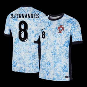 Bruno Fernandes #8 Portugal Away Soccer Jersey Euro – Fan Version – front view