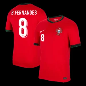 Bruno Fernandes #8 Portugal Home Soccer Jersey Euro – Fan Version – front view