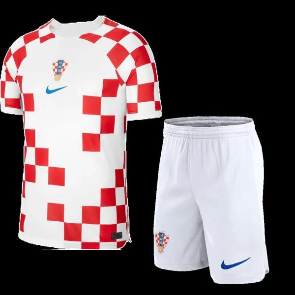 croatia-home-soccer-kit-jersey-shorts-2022-fan-version-192000-01 Croatia Home Soccer Kit β Jersey + Shorts 2022 β Fan Version β front view