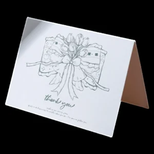 custom-bow-tulip-thank-you-anniversary-card-green-fan-version-640908-01 Custom Bow Tulip Thank You Anniversary Card Green – Fan Version – front view