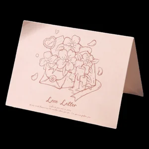 Custom Flowers Love Letter Anniversary Card Orange – Fan Version – front view