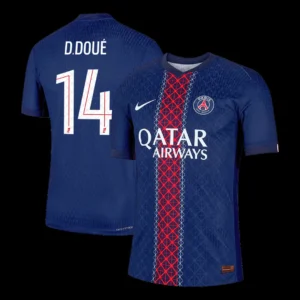 D.DOUÉ #14 PSG Home Soccer Jersey 2025/26 – Player Version – front view