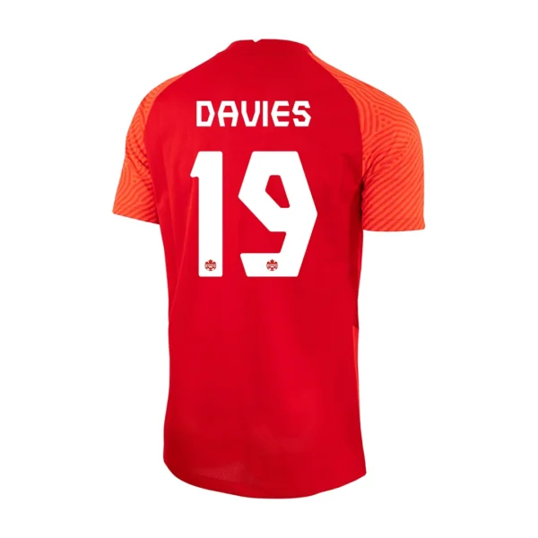 DAVIES #19 Canada Home Soccer Jersey 2022 – Fan Version – front view