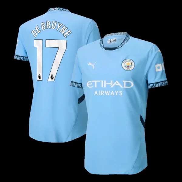 de-bruyne-17-manchester-city-home-soccer-jersey-player-version-639333-01 DE BRUYNE #17 Manchester City Home Soccer Jersey Player Version β front view