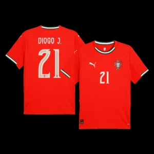 DIOGO J. #21 Portugal Home Soccer Jersey 2025 Red – Fan Version – front view