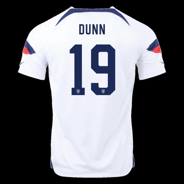 DUNN #19 USA Home Soccer Jersey 2022 – Fan Version – front view