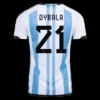 DYBALA #21 Argentina 3 Stars Home Soccer Jersey 2022 – Fan Version – front view