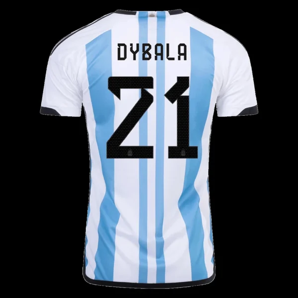 DYBALA #21 Argentina 3 Stars Home Soccer Jersey 2022 – Fan Version – front view