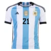 DYBALA #21 Argentina 3 Stars Home Soccer Jersey 2022 – Fan Version – back view